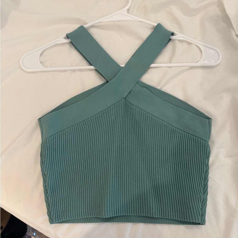 Aritzia sculpt knit criss cross tank